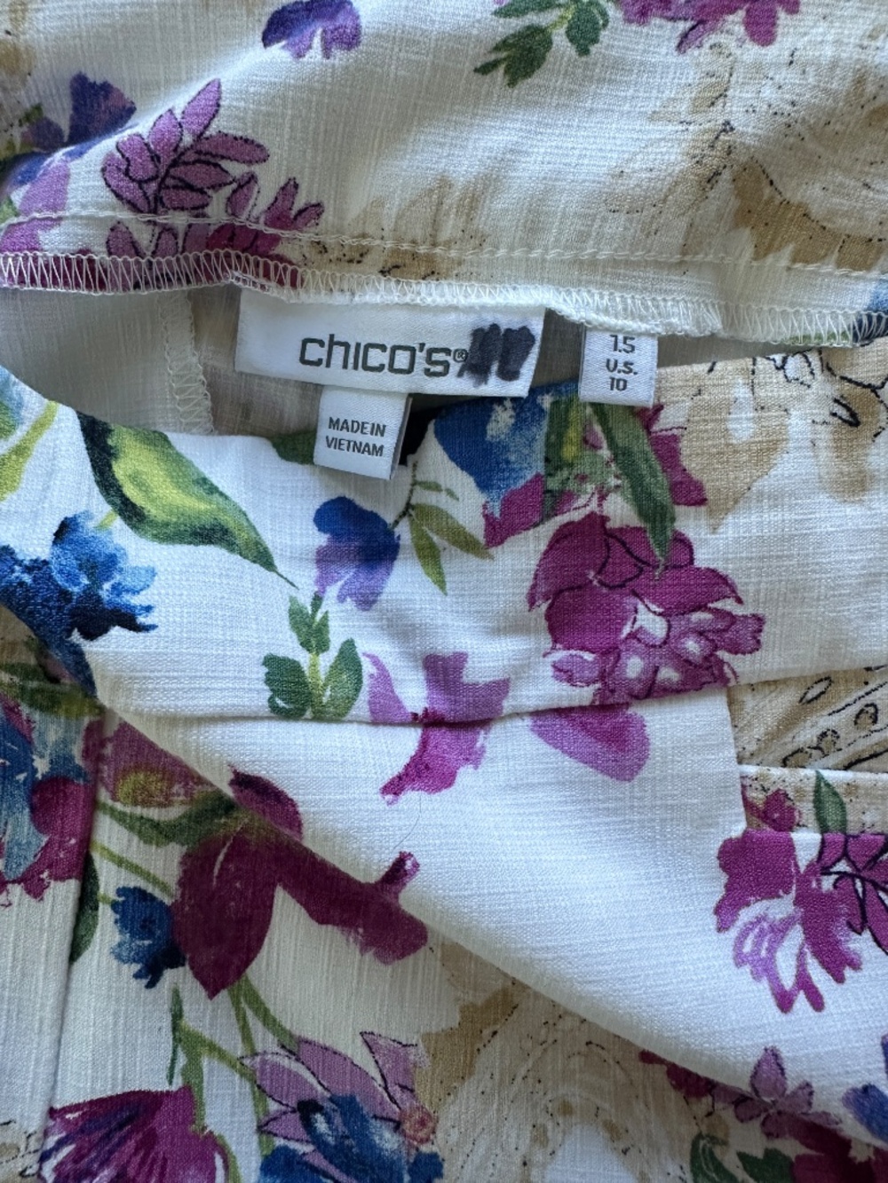 Chico's Floral Paisley Crop Pant Chico's 1.5 / US 10 - Picture 4 of 6